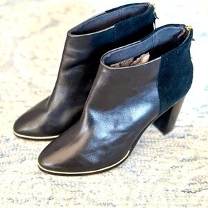 Ted Baker London Black Leather and Suede Ankle Boots